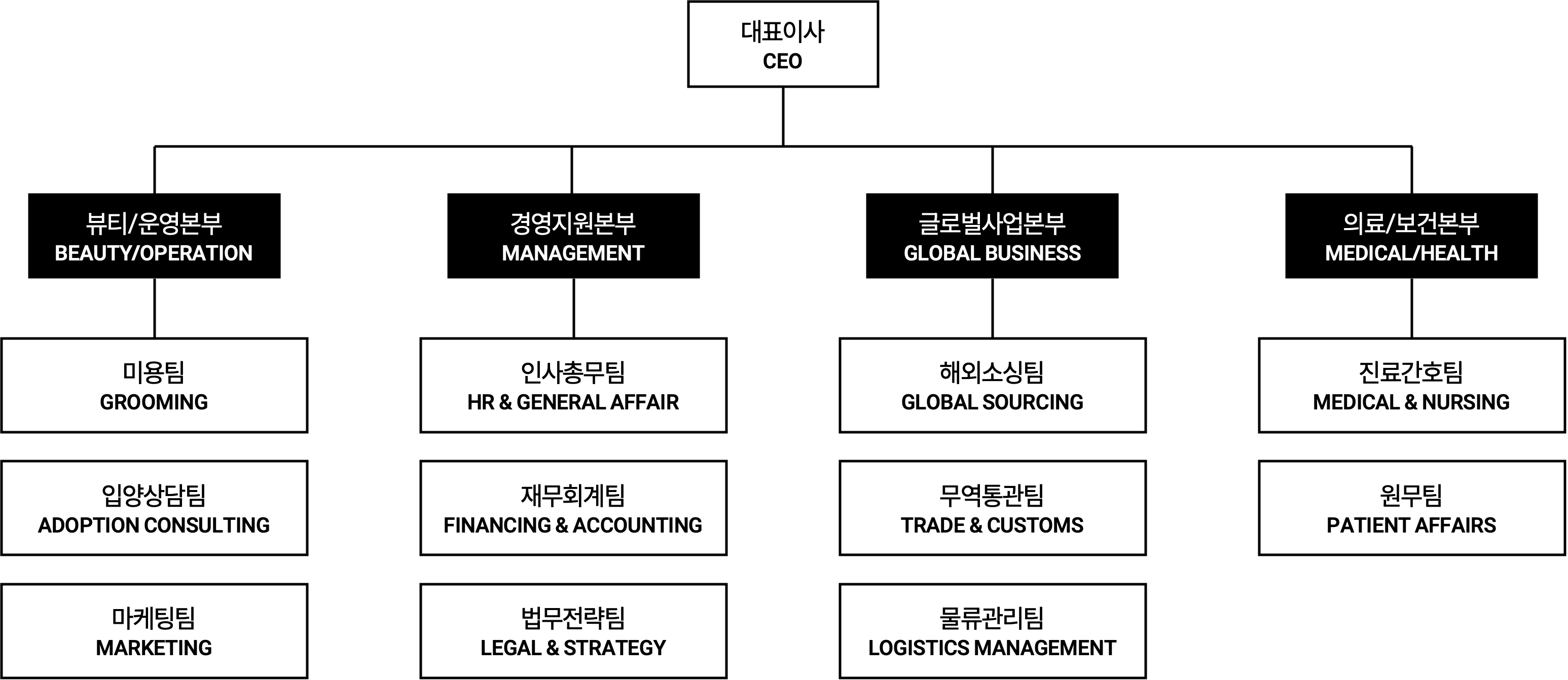 베베펫코리아 조직도